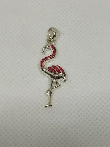 [2191] FLAMINGO EN PLATA Y OPALO